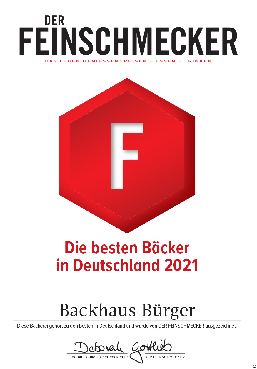 Feinschmecker Backhaus Bürger Urkunde